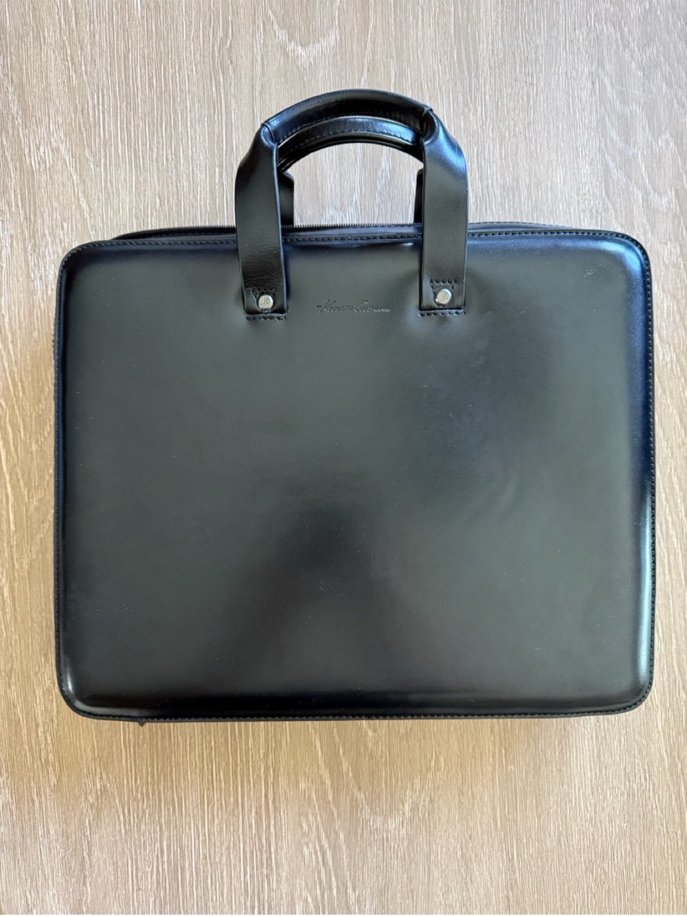 Black Leather Kenneth Cole Laptop Briefcase